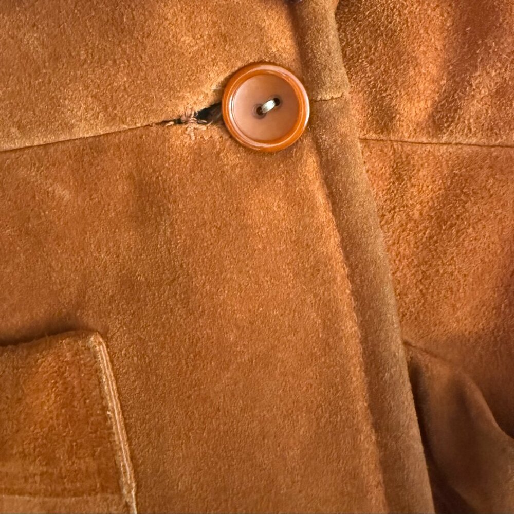 60's Vintage Sears Jr. Bazaar Suede with Fur collar Jacket - Picture 5 of 9